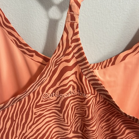 Outdoor Voices Exercise Dress Orange Animal Zebra Print Workout Dress - Picture 5 of 6